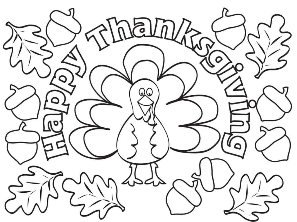 free Thanksgiving coloring page