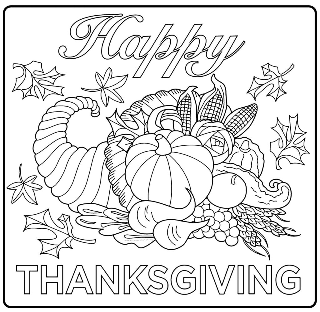 free printable Thanksgiving coloring book