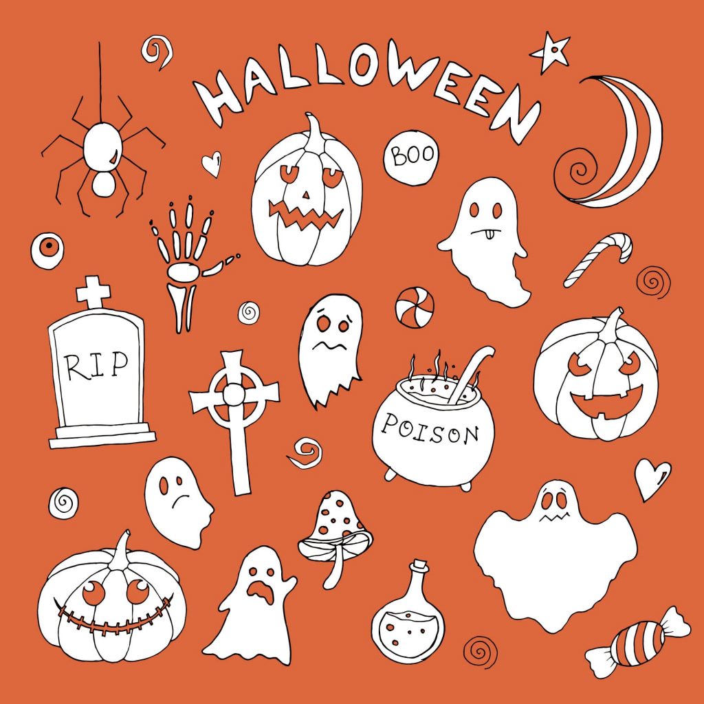 halloween symbols text