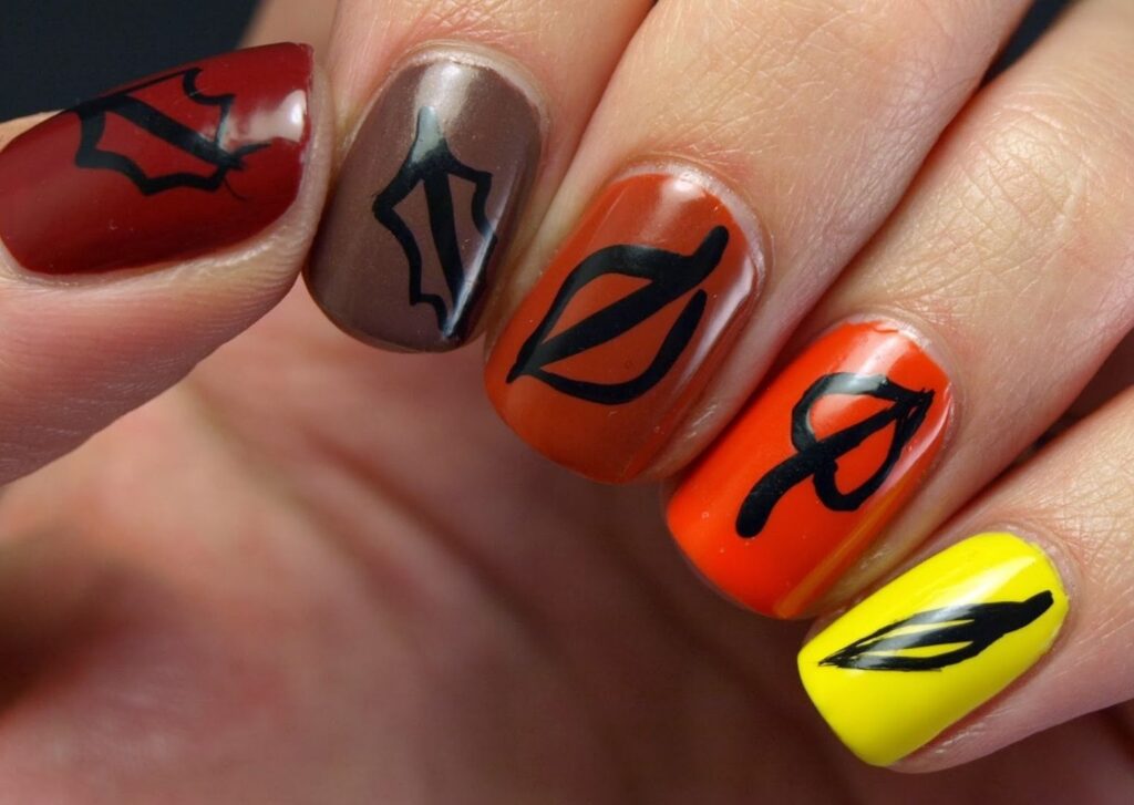 pumpkin nail art