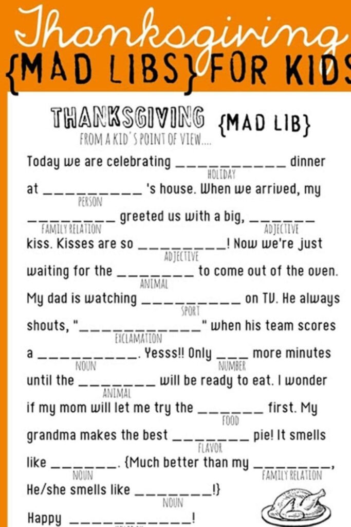 thanksgiving scavenger hunt