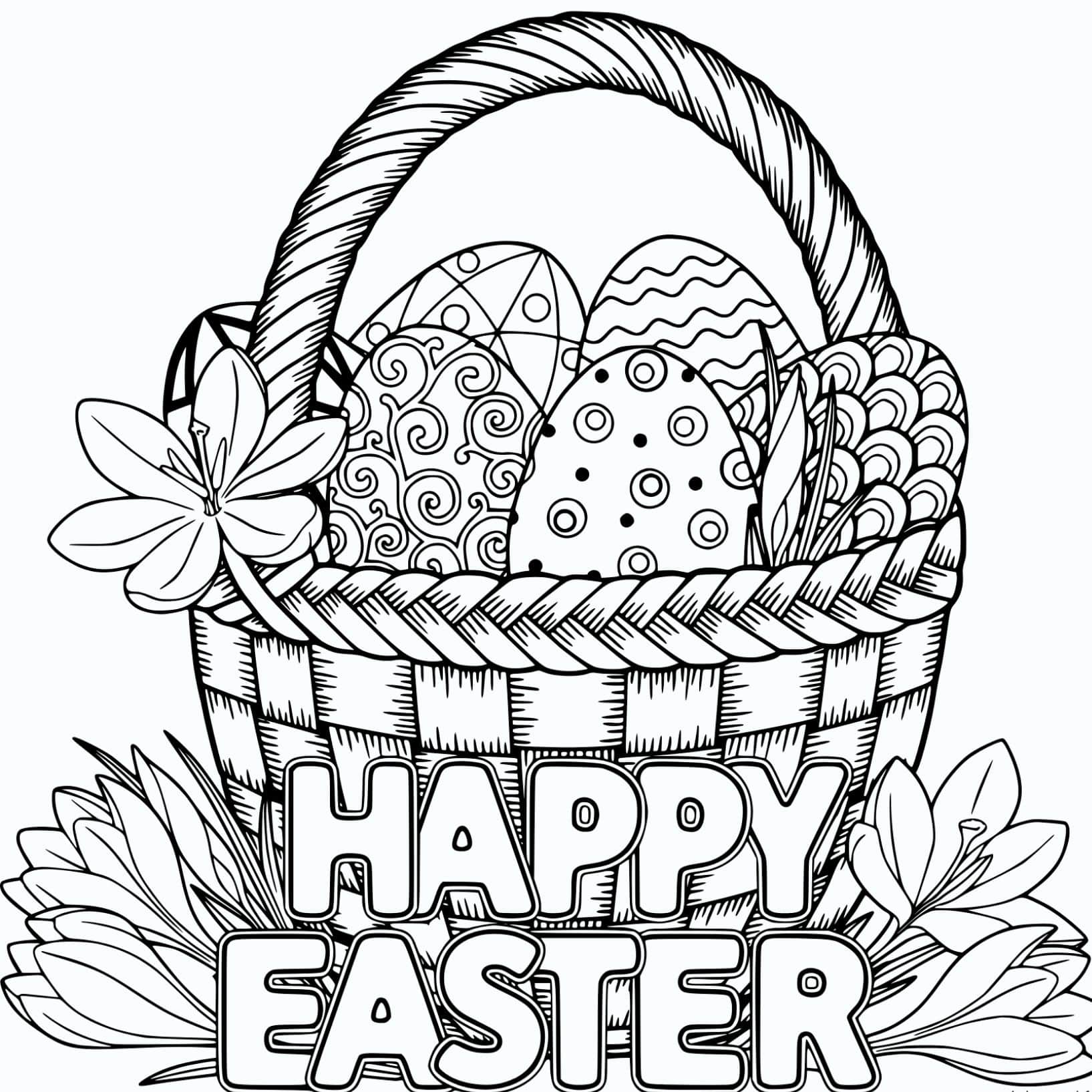 Easter Coloring Page Easter Basket